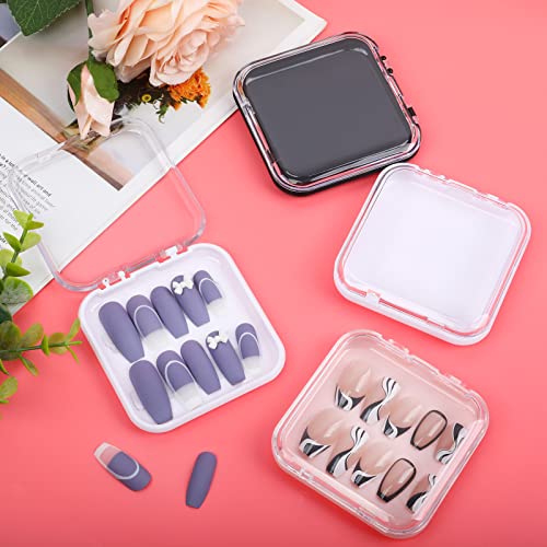20 Press-On Nail Storage Boxes with Adhesive Tape - 4 Colors