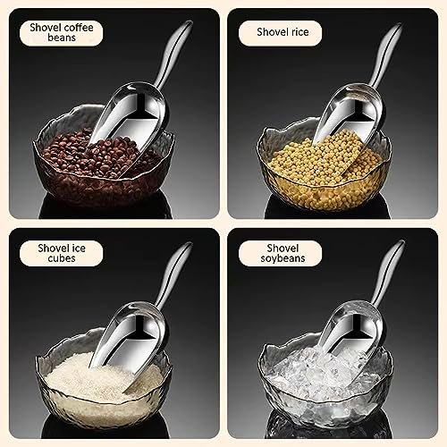 Stainless Steel Ice Scoop - 6 OZ Heavy Duty Ice Scoop for Freezer