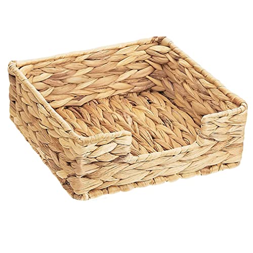 Natural Water Hyacinth Napkin Holder - Decorative Wicker Tray