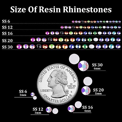 BELLEBOOST White AB 4mm Resin Flatback Rhinestones Bulk for Crafts Nails & Makeup