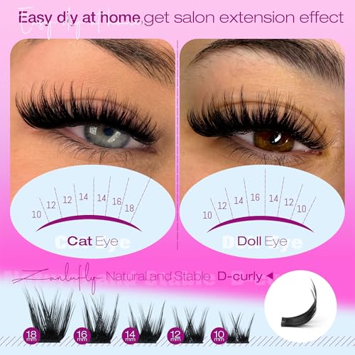 Wispy-01-Kit DIY Eyelash Clusters Kit with Lash Glue & Tweezers - Volume & Natural Look