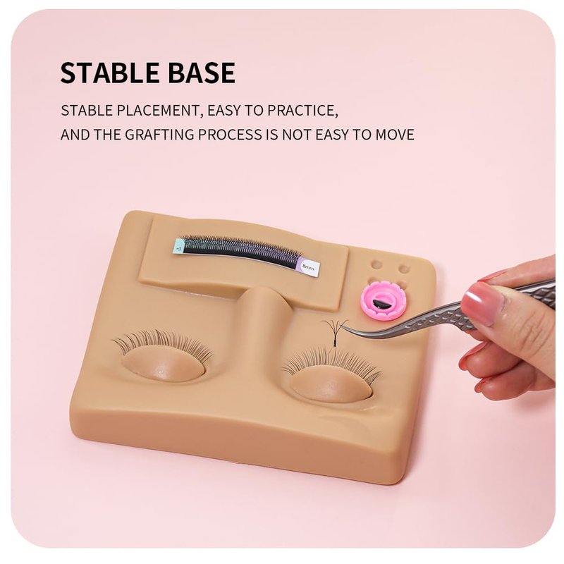ANNAFRIS Lash Mannequin Head,3-in-1 Eyelash Extension Mannequin Head with 4 Pairs Removable Eyelids,Mannequin Head for Lash Extension Training(Skin Color)