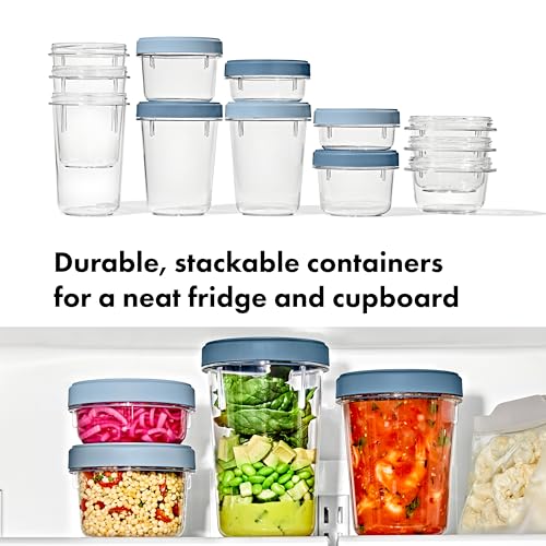 OXO Good Grips Twist & Stack Containers 5 oz, 3-Pack - Leakproof & Stain-Resistant
