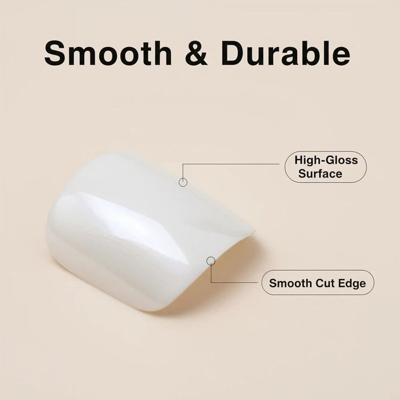 Press On Toenails - White Chrome Short Square Fake Nails | Mirror Gloss Finish, Full Cover, Reusable 24 Pcs