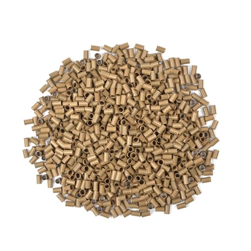 Dark Blonde Micro Rings for Hair Extensions, 1000 Pcs 3.4mm Copper Beads