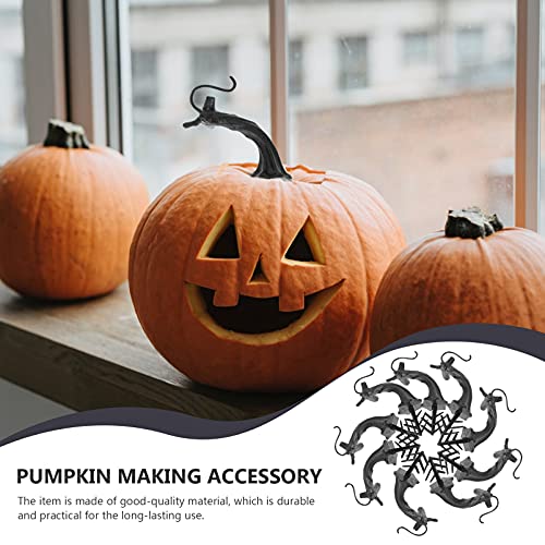 30Pcs Black Plastic Pumpkin Handle Accessories for DIY Decor