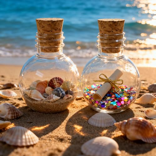 12 Mini Plastic Potion Bottles with Corks & Accessories Set