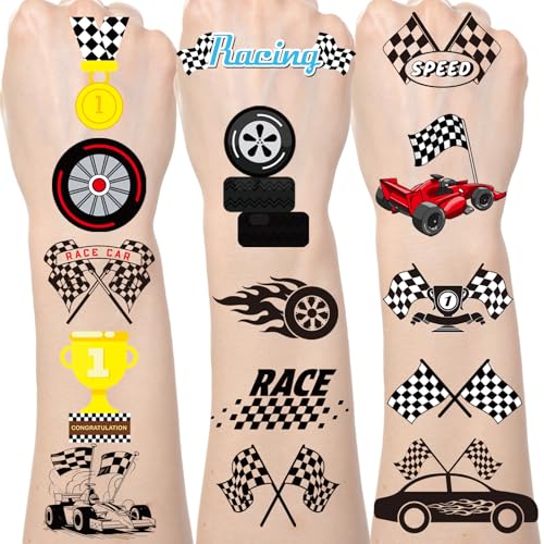 Race Car Temporary Tattoos - 200+ Racing Party Favor Stickers