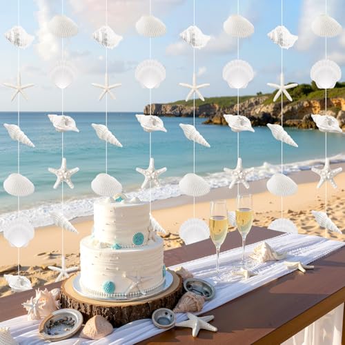 8 Pcs Seashell Garlands - Ocean Beach Party Decorations