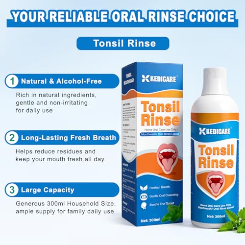 Alcohol-Free Tonsil Mouthwash for Deep Oral Care, 300ML