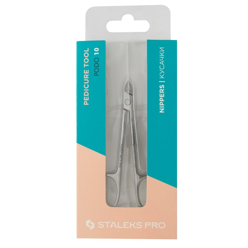Staleks PODO 10 Podology Scissors-Style Nippers – 7 mm Blades with Heel – Beveled Straight Tips – Ideal for Corns, Calluses, and Cuticle Processing