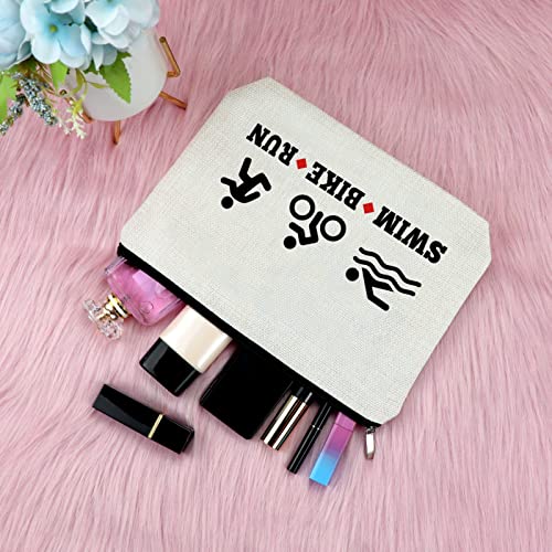 Sfodiary Triathlon Gift Makeup Bag - Women Athletes Swim Bike Run Organizer