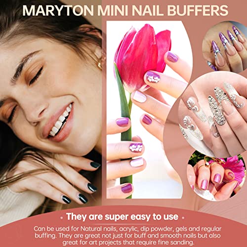 Maryton Mini Nail Buffer Blocks - 180/240 Grit for Natural Nails (50 PCS)