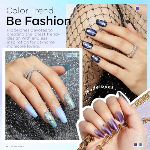 Modelones Chameleon Gel Nail Polish Set - 6 Colors with Glitter