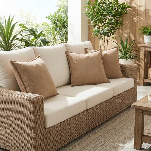 Soft Waterproof Lumbar Pillow Cover 12"x20" - Camel Color