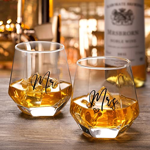 Mr & Mrs Wine Glass Set - Perfect Wedding Gift for Couples