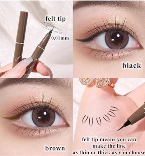 ICATHUNY Waterproof Liquid Eyeliner - Long-Lasting & Precise Brown