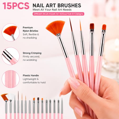 HAIY 35Pcs Nail Art Practice Kit with Magnetic Nail Stands & Dotting Pens - Style A