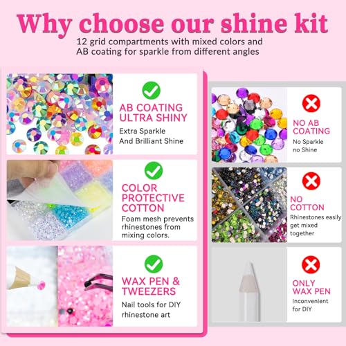Complete 10000pcs Bedazzling Kit with 12 Colors Rhinestones