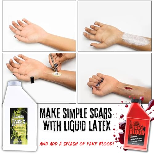 Liquid Latex SFX Makeup - 16oz Pint for Zombie Skin, Wounds, and Scars