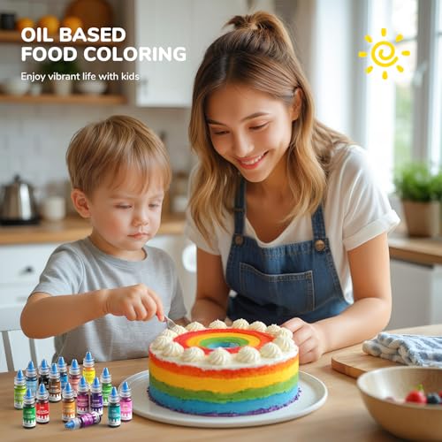 Oil-Based Food Coloring Set for Chocolate - 16 Vibrant Colors