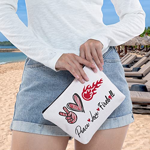 WZMPA Whisky Cosmetic Bag - Peace Fire Zipper Pouch for Women