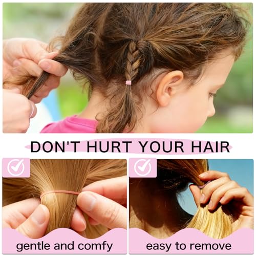 YOUXUAN 1000 Pack Mini Elastic Hair Ties for Kids - Ouchless, Strong & Stretchy