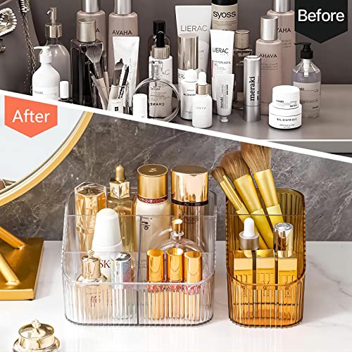 DASITON Large Capacity Green Makeup Brush Holder - 5 Slot Organizer