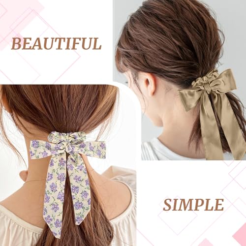 Mirlern Multicolor Knotted Bow Hair Scarf Scrunchies - 5 Pack for Women