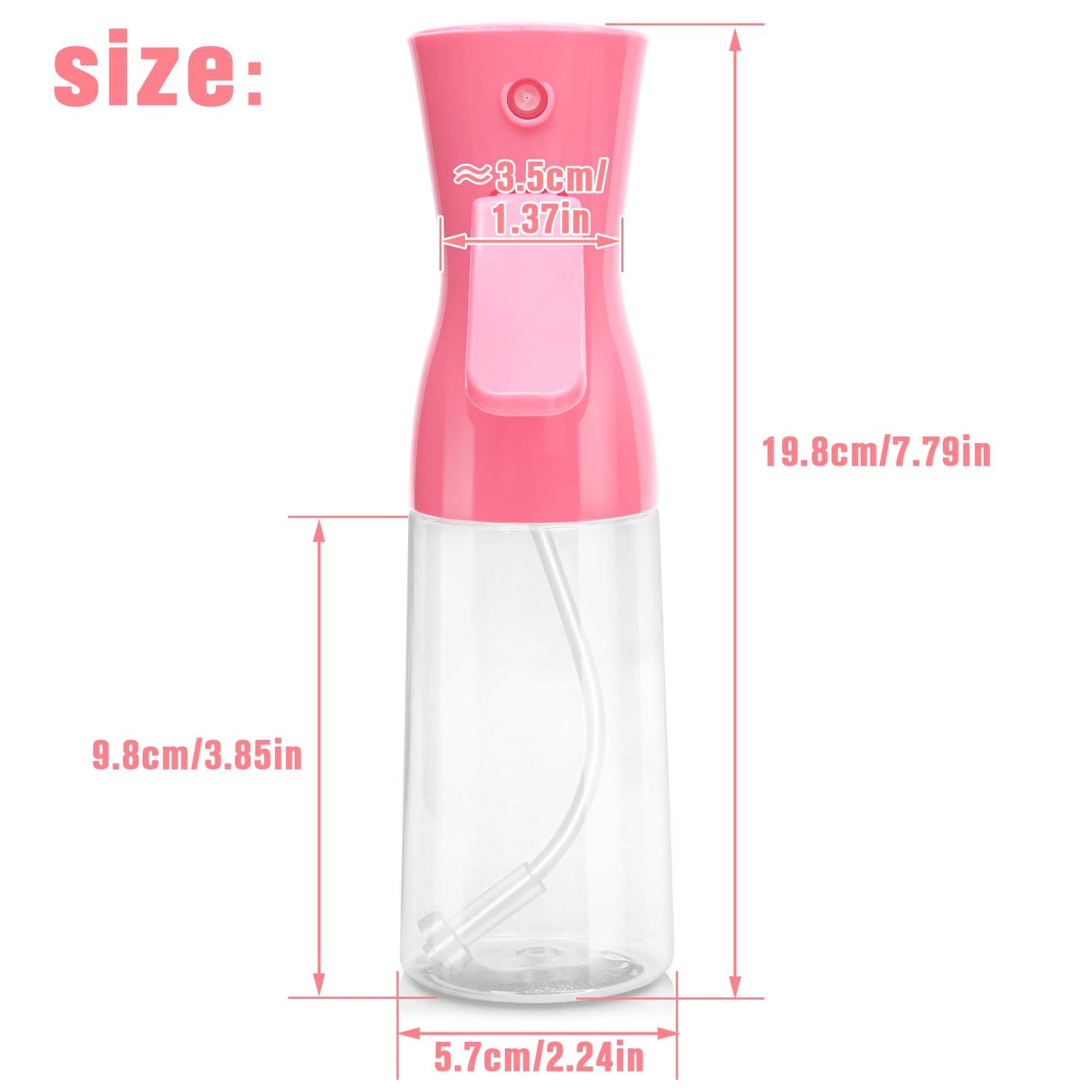 Spray Bottle,Fine Mist Spray for Hair,Ultra-Fine Continuous Spray Bottle for Skincare,Plant Care,Pet Grooming,Cleaning, Refillable Spray Container,Christmas Gift (2Pcs Light Pink)