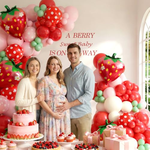 120pcs Strawberry Balloon Arch Kit for Baby Showers & Parties