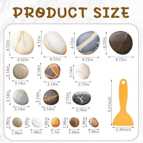 Fullhawl 15 Pcs Non-Slip Pebble Shower Stickers for Bathtubs
