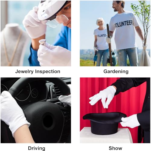 4 Pairs Breathable Cotton Gloves for Hand Care & Eczema Relief