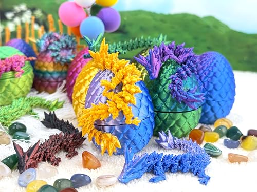 14PCS Articulated Crystal Dragons with Eggs - Fantasy Collection