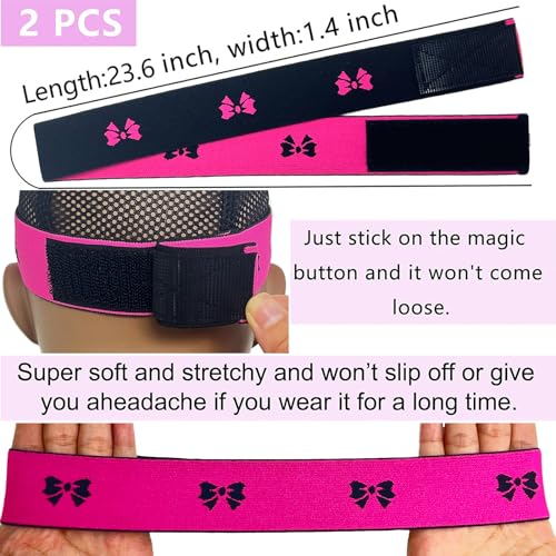 Wig Band Set - 2 Adjustable Elastic Bands with Brush & Comb