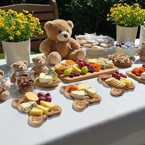 Bear-Shaped Cheese Board Gift Set with Knives for Baby Showers