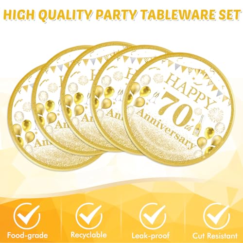 70th Birthday Party Decorations Set - 41PCS Tableware Kit