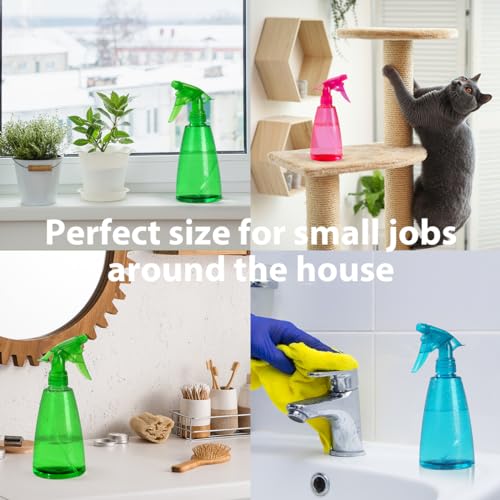 Bealee 3-Pack 16 Oz Multicolor Spray Bottles with Mist & Stream Nozzles - Red, Blue, Green