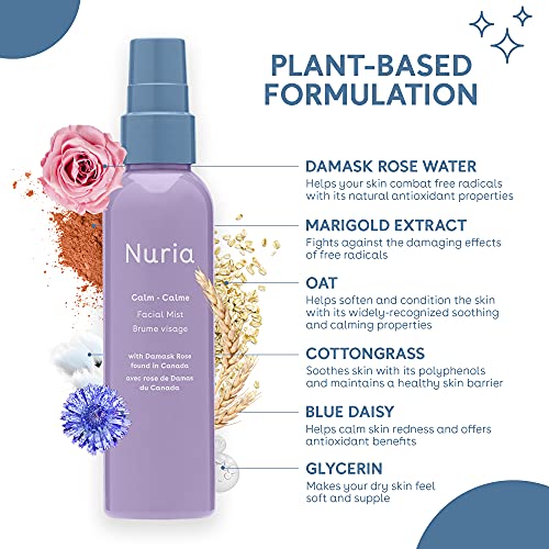 Nuria Calm Facial Mist - Fragrance-Free Rose Water Spray, 120mL