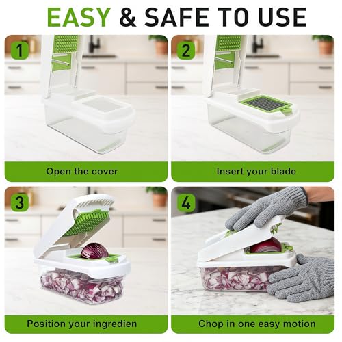 Adjustable Mandoline Slicer with 7 Stainless Steel Blades