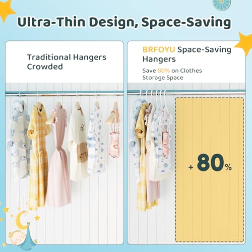 BrFoYu Non-Slip Baby Hangers - 30 Pack White Plastic Toddler Clothes Hangers