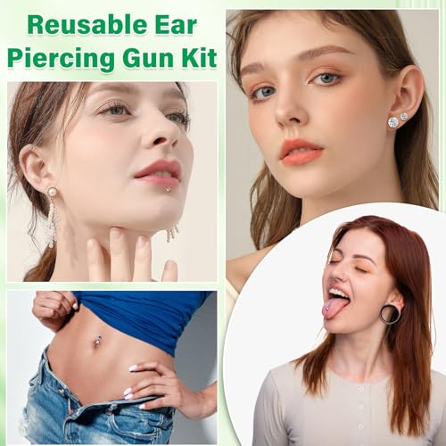 Professional Ear Piercing Gun Kit with Crystal Earrings | At Home Use