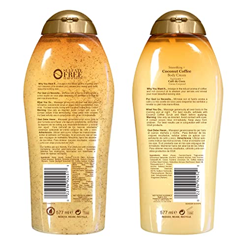 OGX Smoothing + Coconut Coffee Exfoliating Body Scrub, 19.5oz