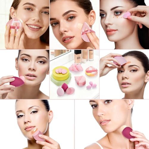 16PCS Makeup Sponge Set - Triangle Powder Puffs & Blenders