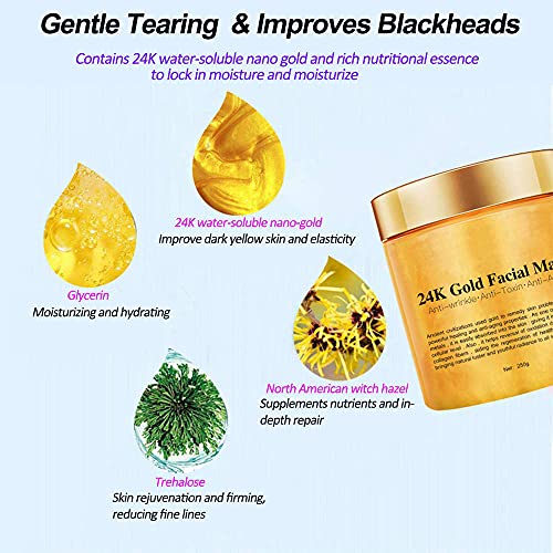 KlsyChry 24K Gold Peel Off Face Mask - Anti-Aging & Deep Cleansing 250g
