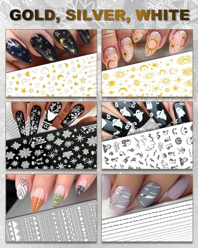IDDFEVE 30 Sheets All Holiday & Seasonal Nail Stickers - Colorful Self-Adhesive Nail Art Decals