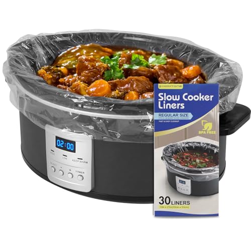 Homtone Disposable Slow Cooker Liners - 30 Pack, 13x21 Inch, BPA-Free for 3-8 Quart Pots