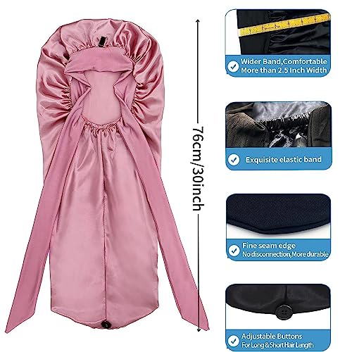 Isshin Beauty Jumbo Satin Silk Bonnet for Long Hair with Adjustable Tie