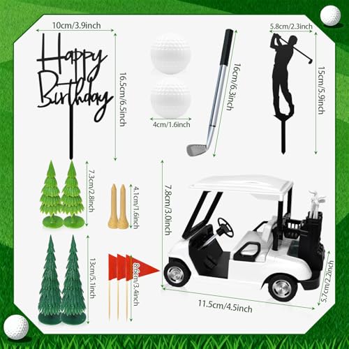 Golf Theme Cake Topper Set - 15 Pcs Birthday Decorations