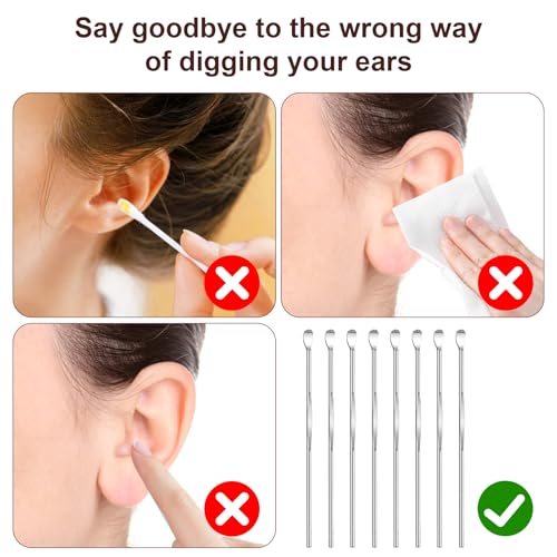 40pcs Stainless Steel Ear Wax Removal Tool Set - Ergonomic Ear Spoons